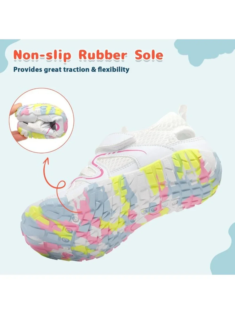 Kids Non-Slip Water Sandals - Lightweight Barefoot Beach & Hiking Shoes